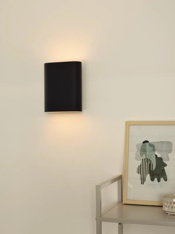 Lucide OVALIS - Wandlamp - 2xE14 - Zwart - sfeer 1